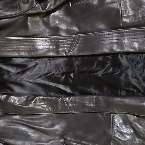 Women's Black Leather Jacket by Global Identity - Picture 7 of 16